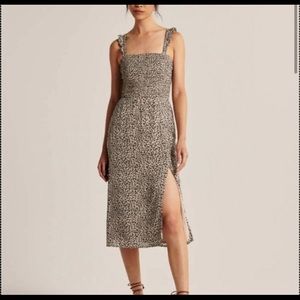 NWT Abercrombie & Fitch Leopard Print Midi Dress